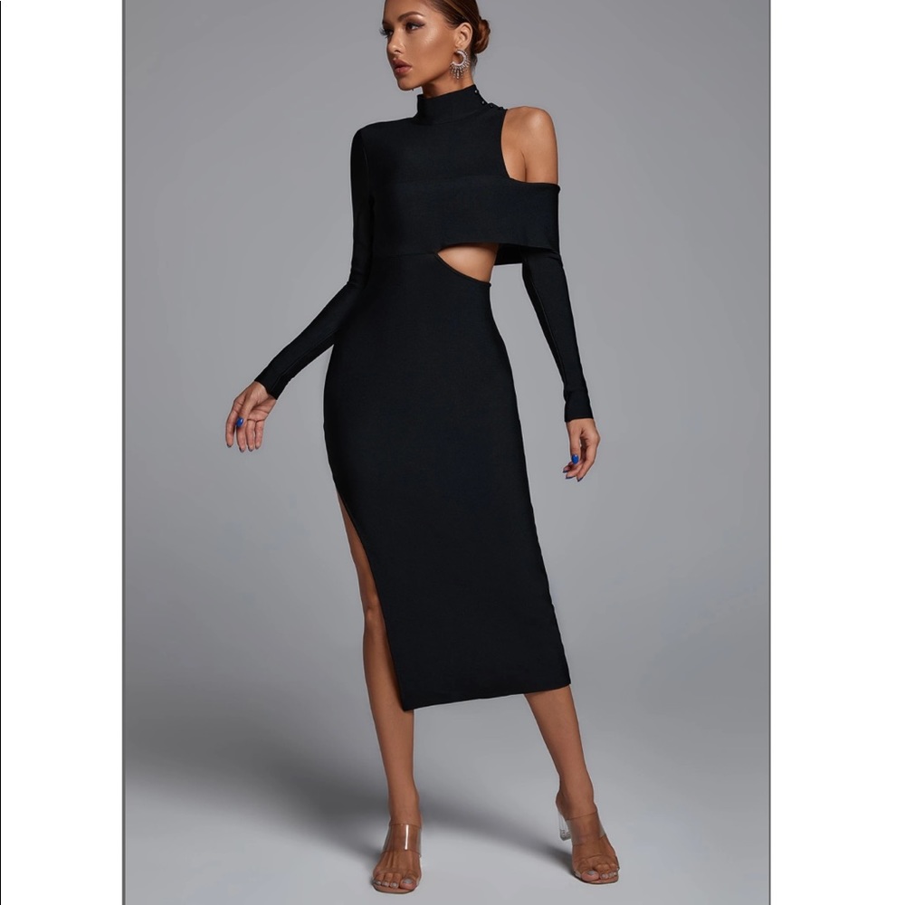 COPY - Bella Barnett Black Bandage Cut-Out Dress